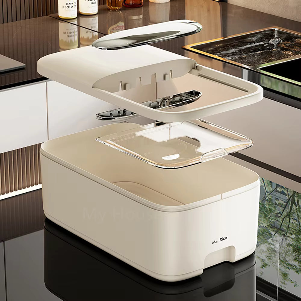 5-10KG Airtight Rice Storage Container with Lid – Moisture & Insect Proof Grain Box, Food Grade Dry Food Dispenser for Kitchen Pantry